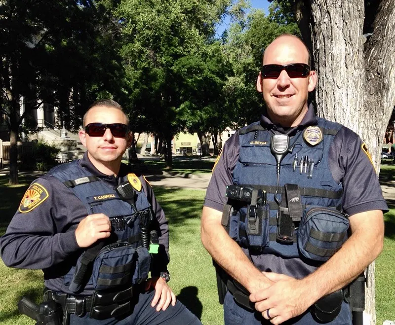 Police officers in sunglasses